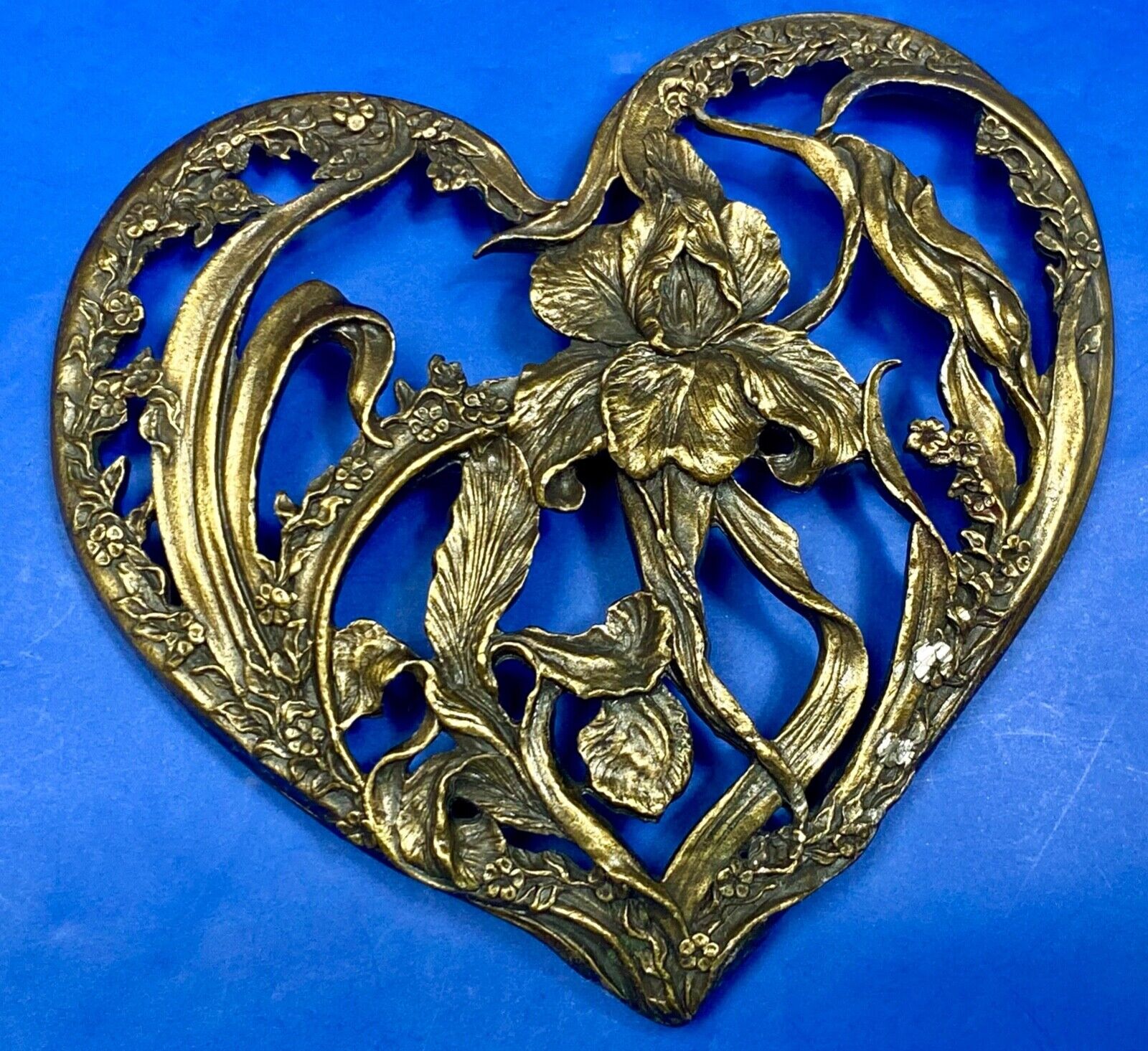 1989 Rawcliffe Pewter Lillie Heart Shape Potpourri Lid Pc 2912