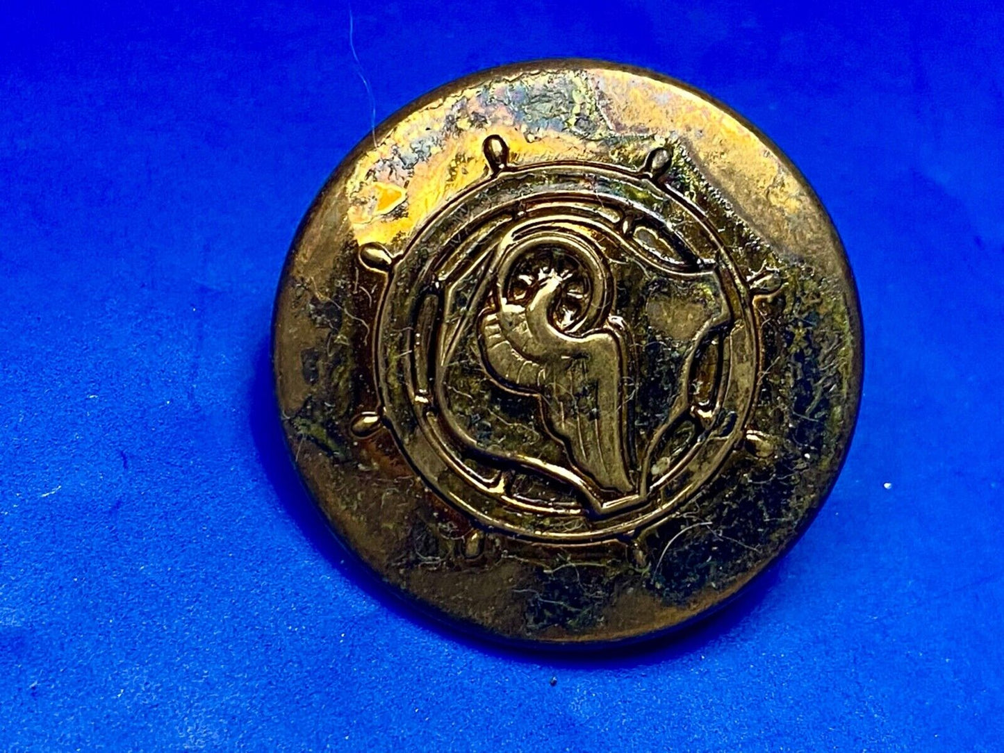 US Army Transportation Corps Collar Disc Pin Winged Wheel Helm Crest LR G-1