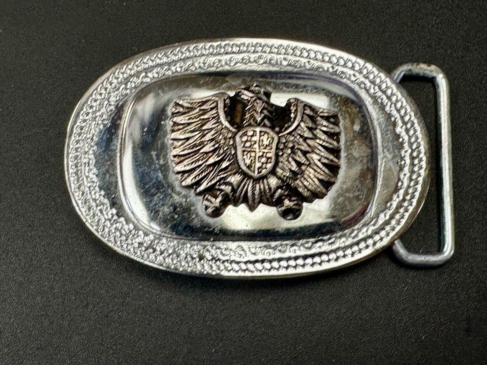 Thunderbird Eagle Shield Crest vintage two tone belt buckle