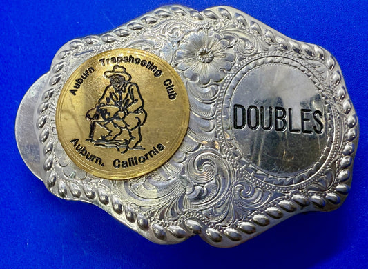 Auburn Trapshooting Auburn California Doubles Trophy Champion Awards Belt Buckle