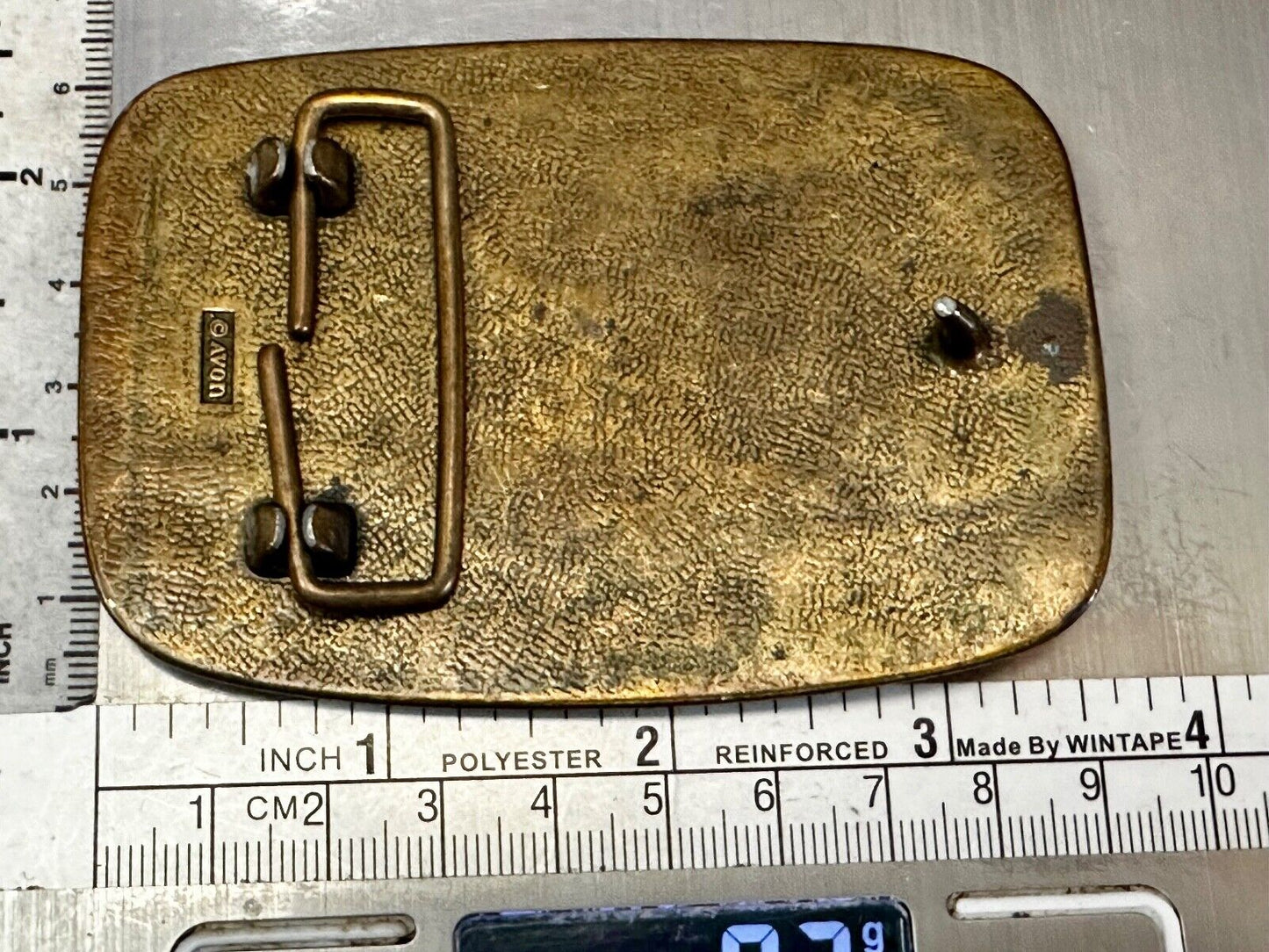 Airplane - Pilots Plane Bi_Wing Avon Vintage 1985 Flying Americana Belt Buckle