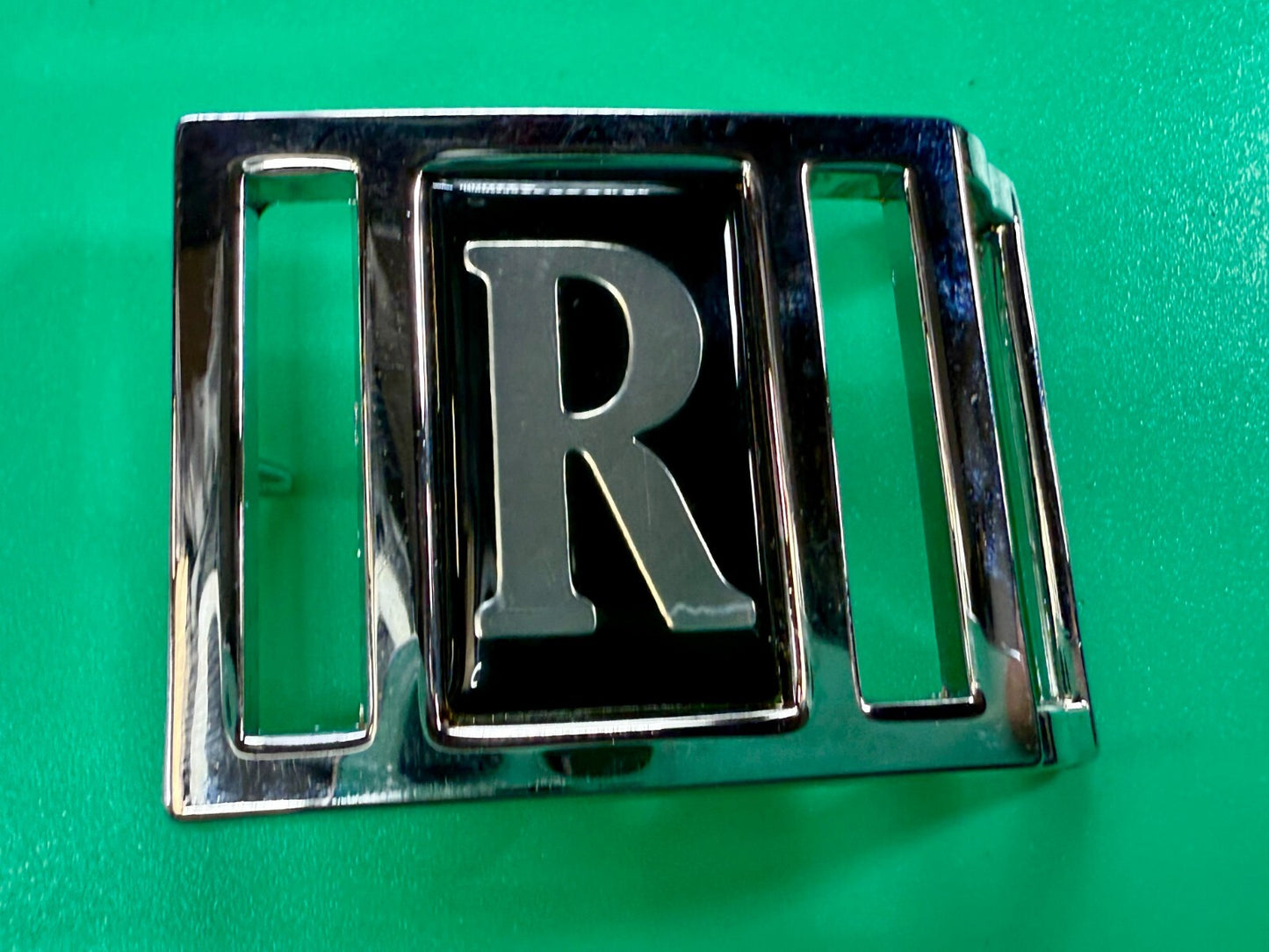 Vintage Custom Letter R Initial Monogram Belt Buckle by Avon 