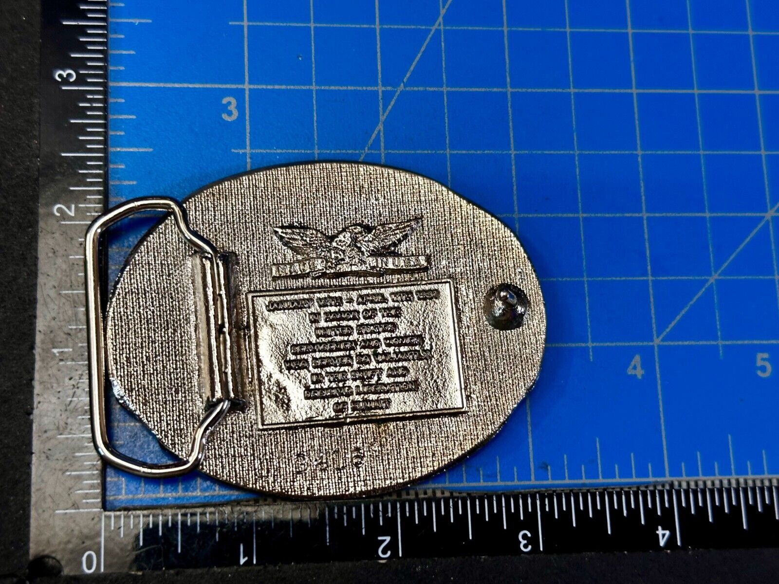 United States Marine Corp. Operation Desert Storm Gulf War Veteran Belt Buckle