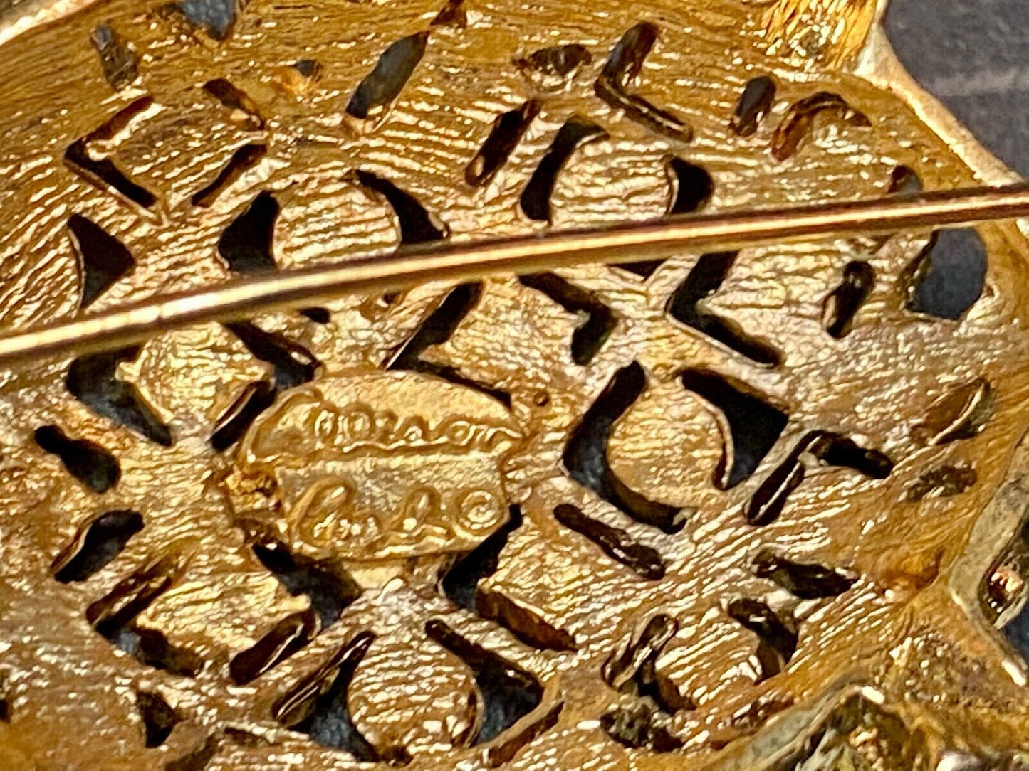 Turtle - Vintage Green Rhinestone Accented Gold Tone Brooch Pin by Allison Reed