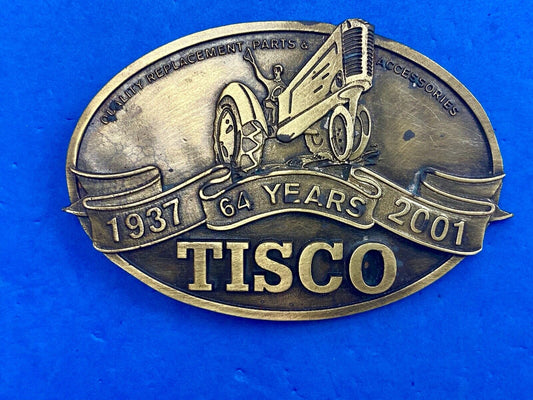 64 years - Tisco Tractor Implement Supply Spec Cast Farming Belt Buckle 