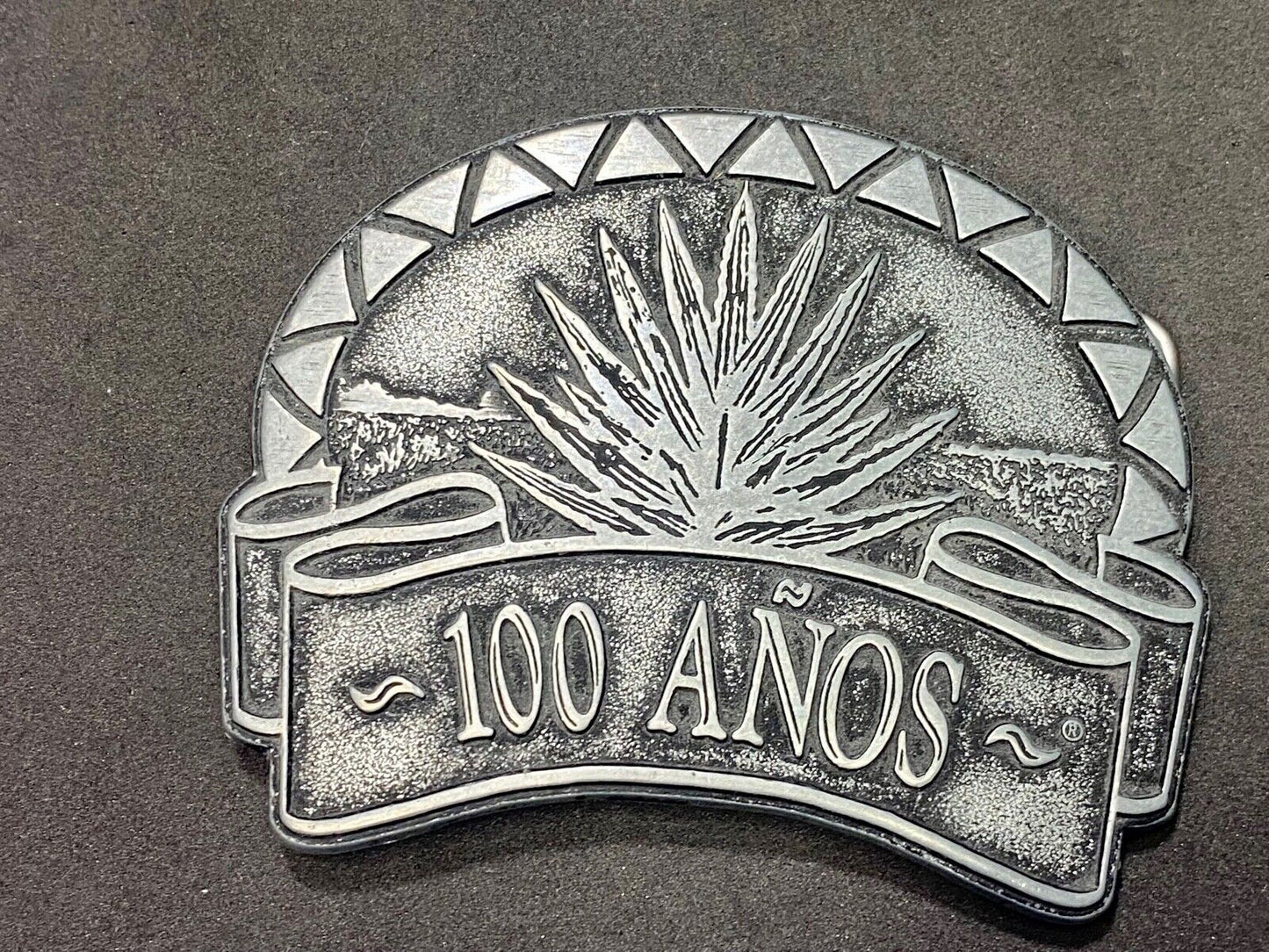 100 Anos  Mexican Tequila Liquor Brand Belt Buckle 100 Years Celebration 