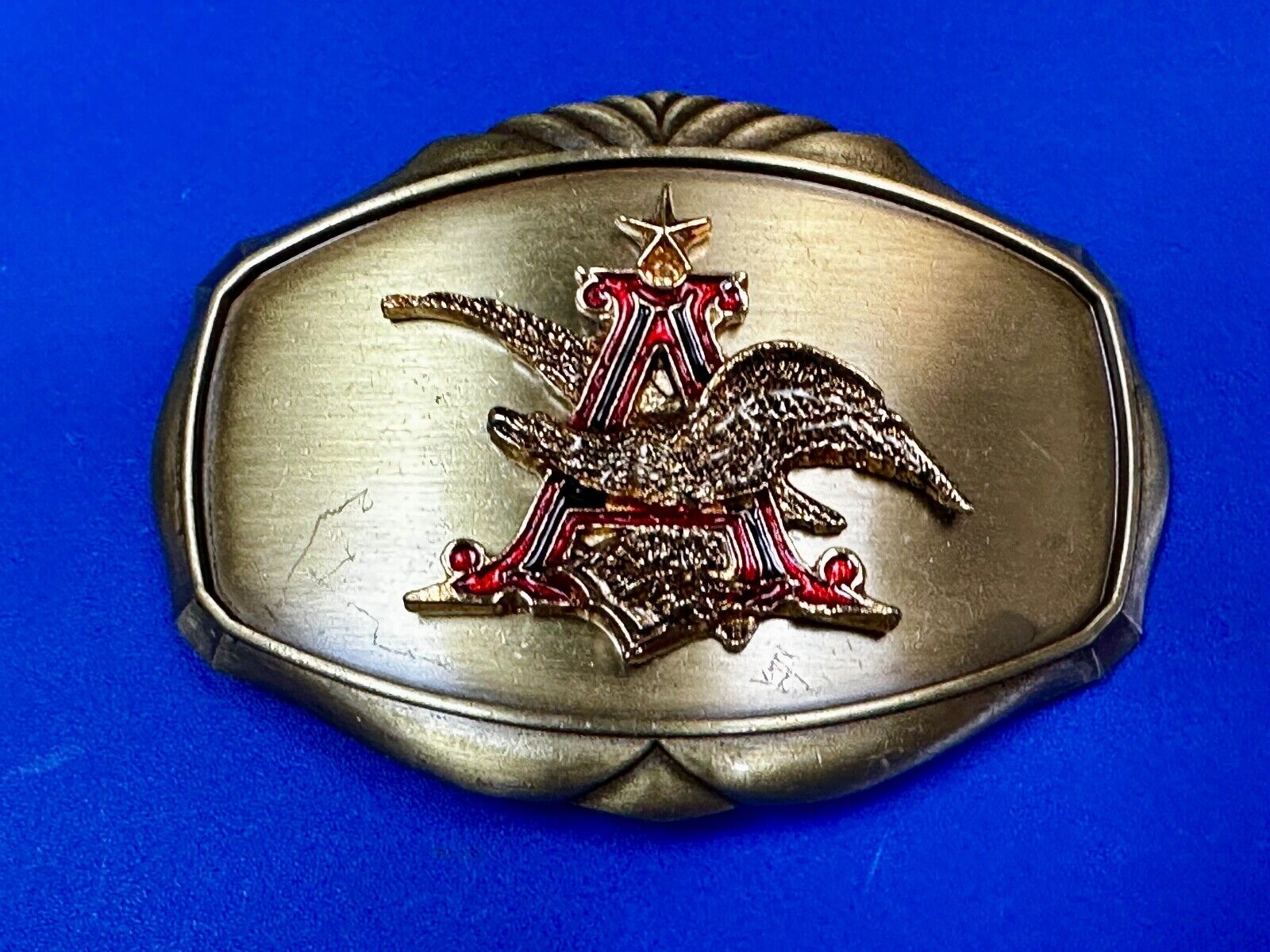 Anhesier Busch Beer Vintage 1970's Raintree western framed Belt Buckle