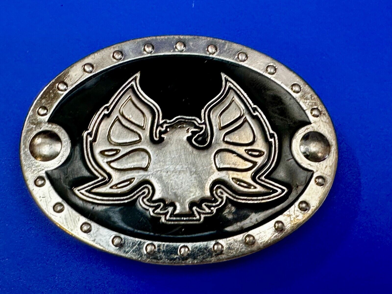 American Pride Flying Patriotic Bald Eagle Studded Oval Belt Buckle