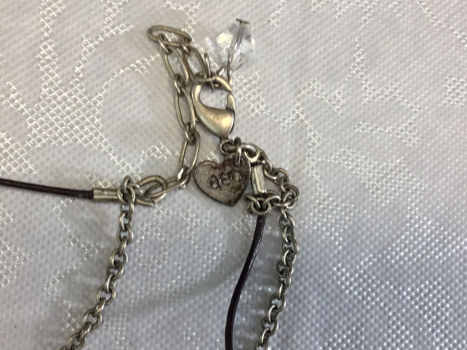 Aeo Double Strand Faux Pearl - Silver Tone Pendant Necklace American Eagle 