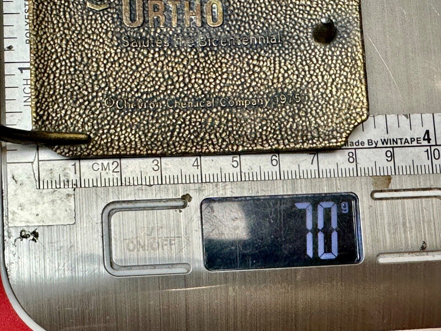 American Agriculture bicentennial celebration belt buckle 1975 - Ortho & Chevron