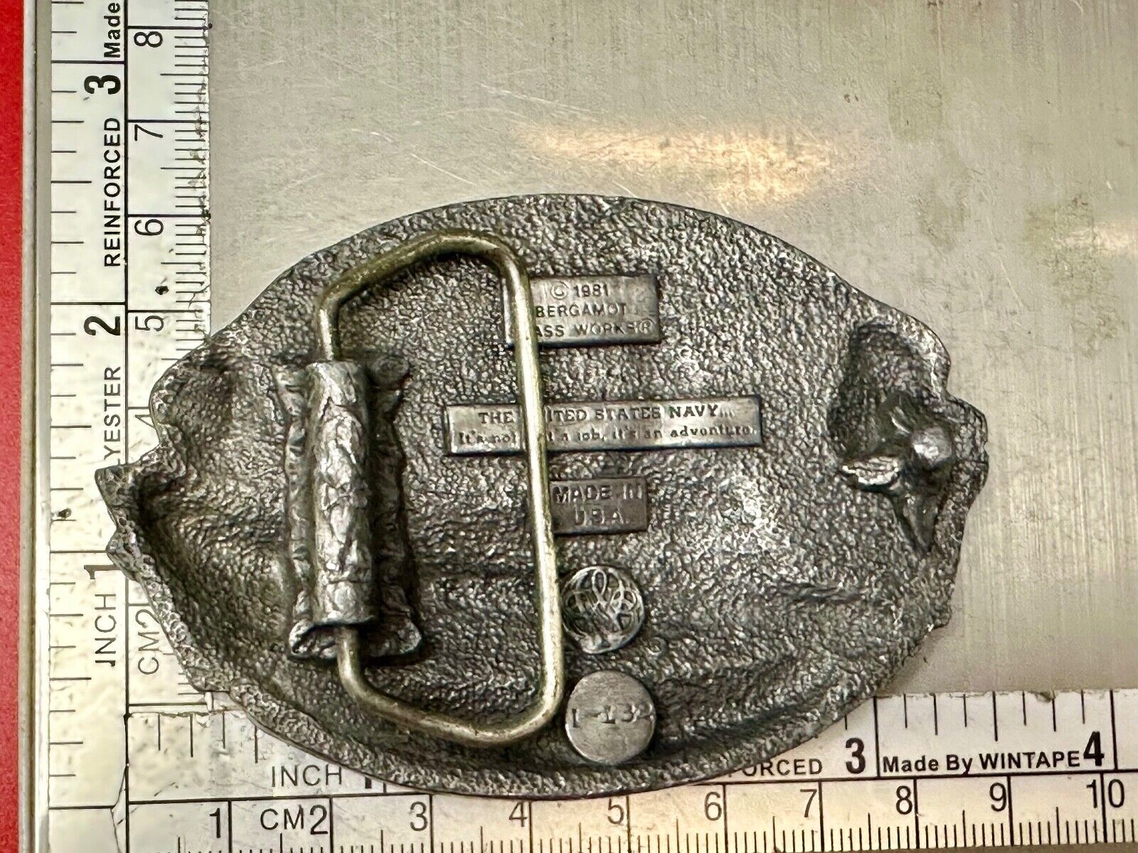 United States NAVY , Not a job, An Adventure! 1981 Bergamot Belt Buckle