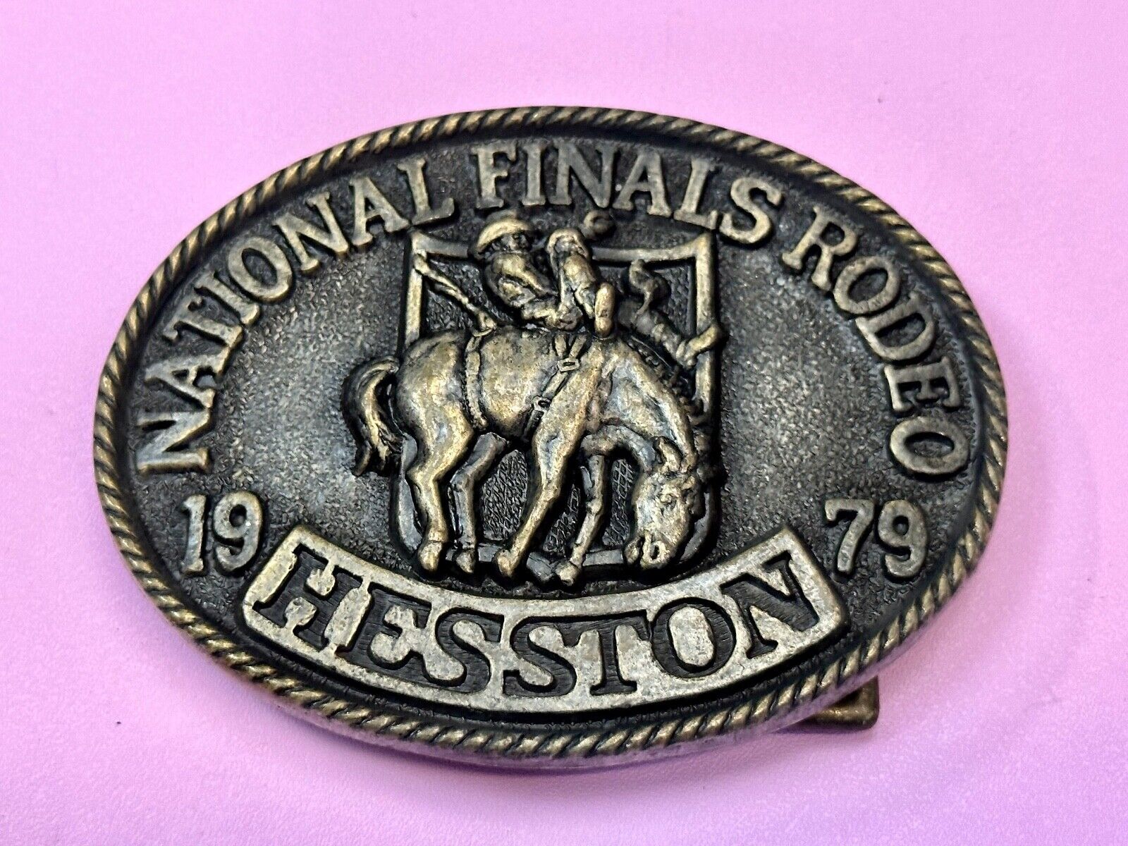 1979 Hesston National Finals Rodeo NFR Collectors Rodeo Cowboy Belt Buckle