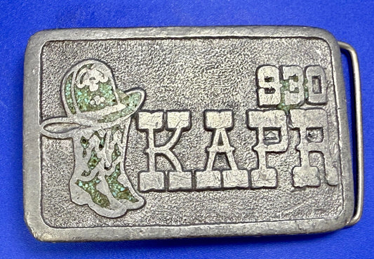 930 KAPR AM Radio Station Vintage 1976 Belt Buckle by Wyoming Studios Art Works