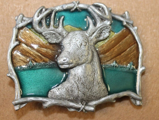 1995 GAP #4223 Great American CO deer buck hunting HUGE  antlers -  belt buckle