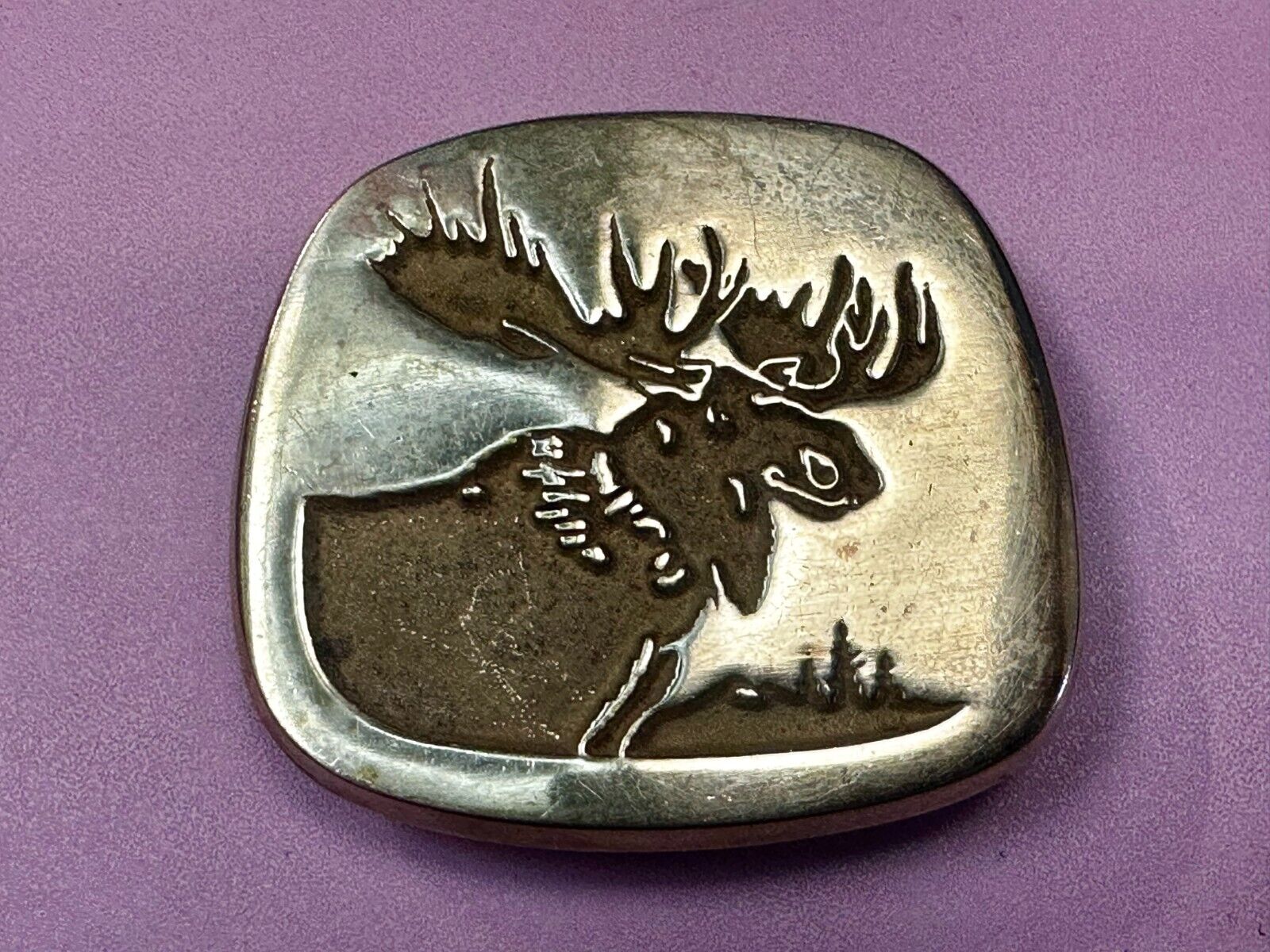 The Moose RARE Commemorative Cutout Solid Brass Vintage Belt Buckle