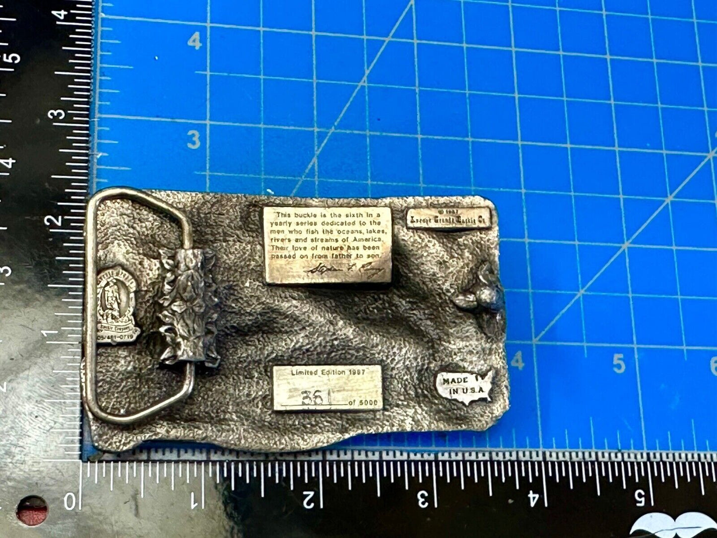 American Fisherman Vintage 1987 Commemorative Arroyo Grande Belt Buckle