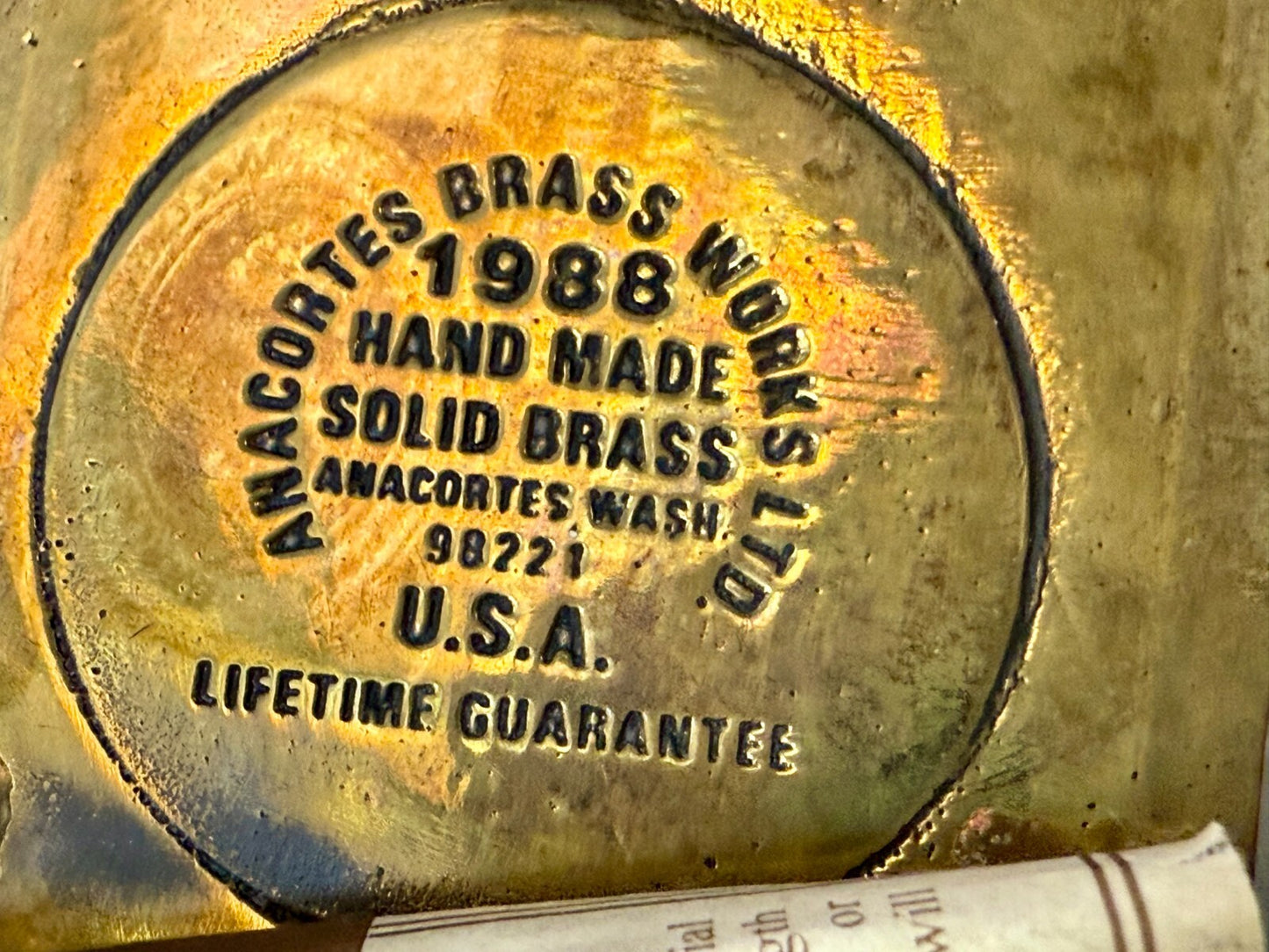 Albany Paper Mill 1,000,000 Safe Hours Solid Brass 1988 Anacortes Belt Buckle