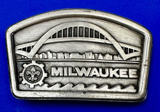 Be Prepared Do a Good Turn Daily Milwaukee Country Council BSA 1983 Belt Buckle