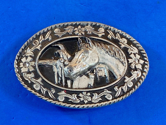 Vintage 1980'S Sw-1 Siskiyou Belt Buckle - Tribute To The Horse 