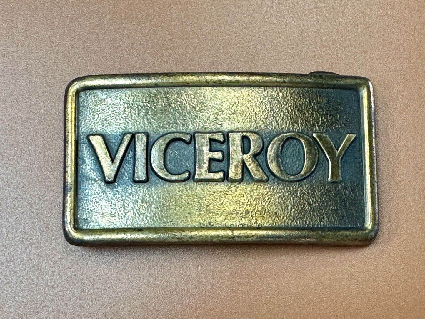Viceroy Cigarettes Advertising Promo Loyalty Vintage Brass Tone Belt Buckle
