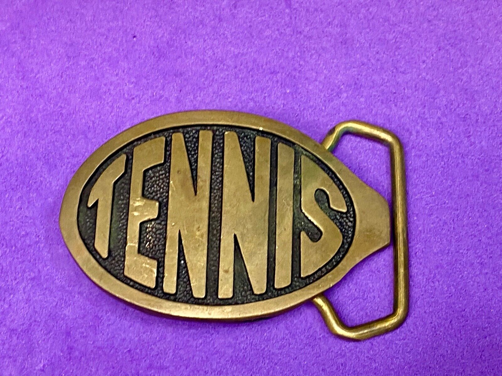 Tennis Racquet Racket Court Net Tennis Ball Vintage Solid Brass Belt Buckle  Bts