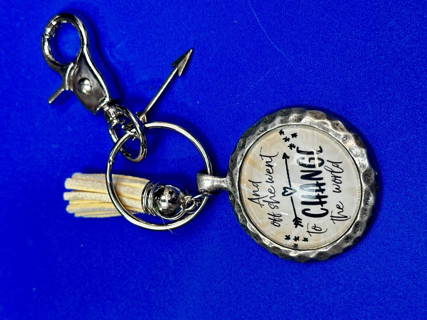 And Off She Went To Change The World Keychain, Key Ring by Urban Charm