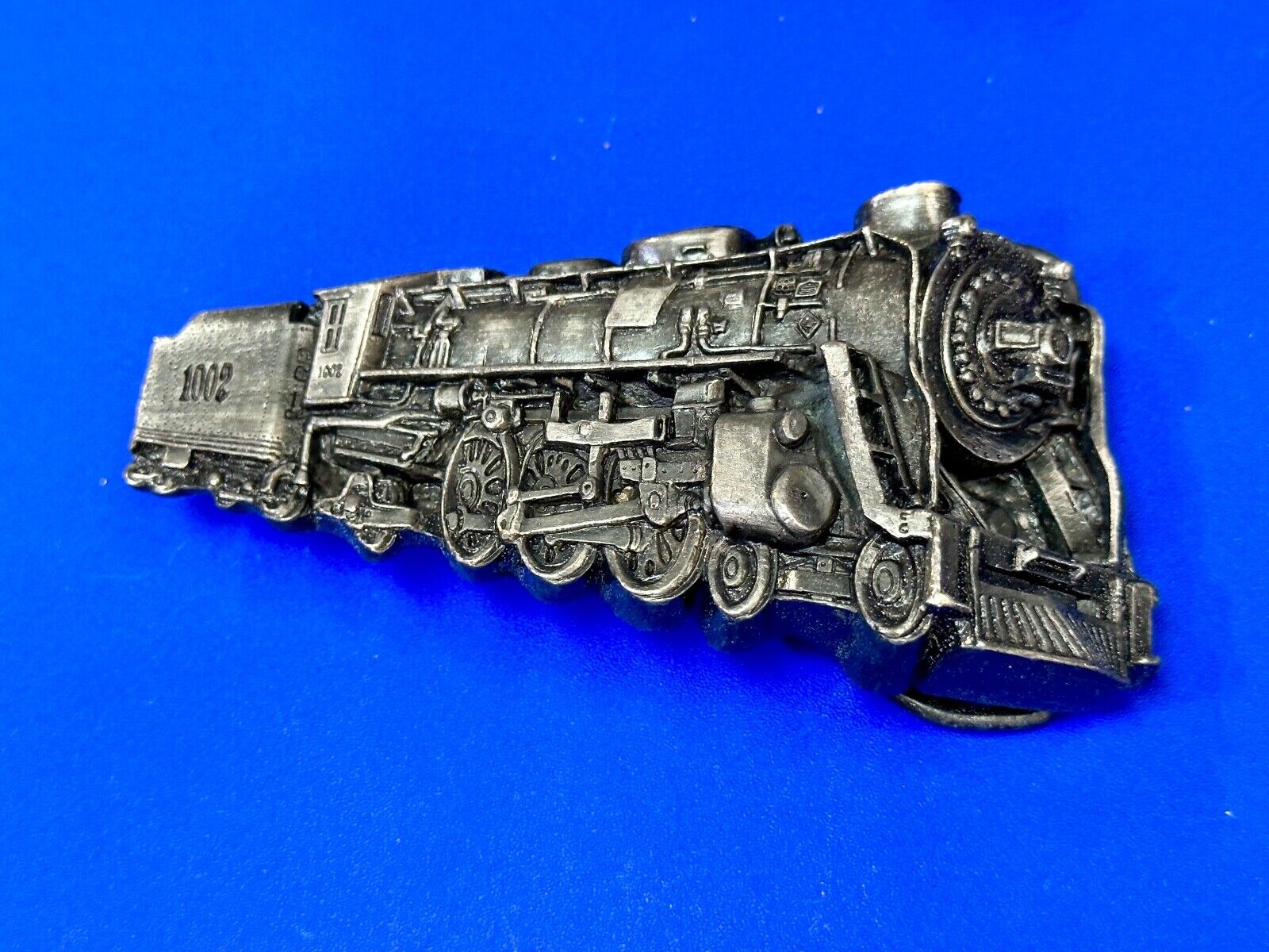 Vintage 1978 RR train Steam Engine Bergamot cutout belt buckle