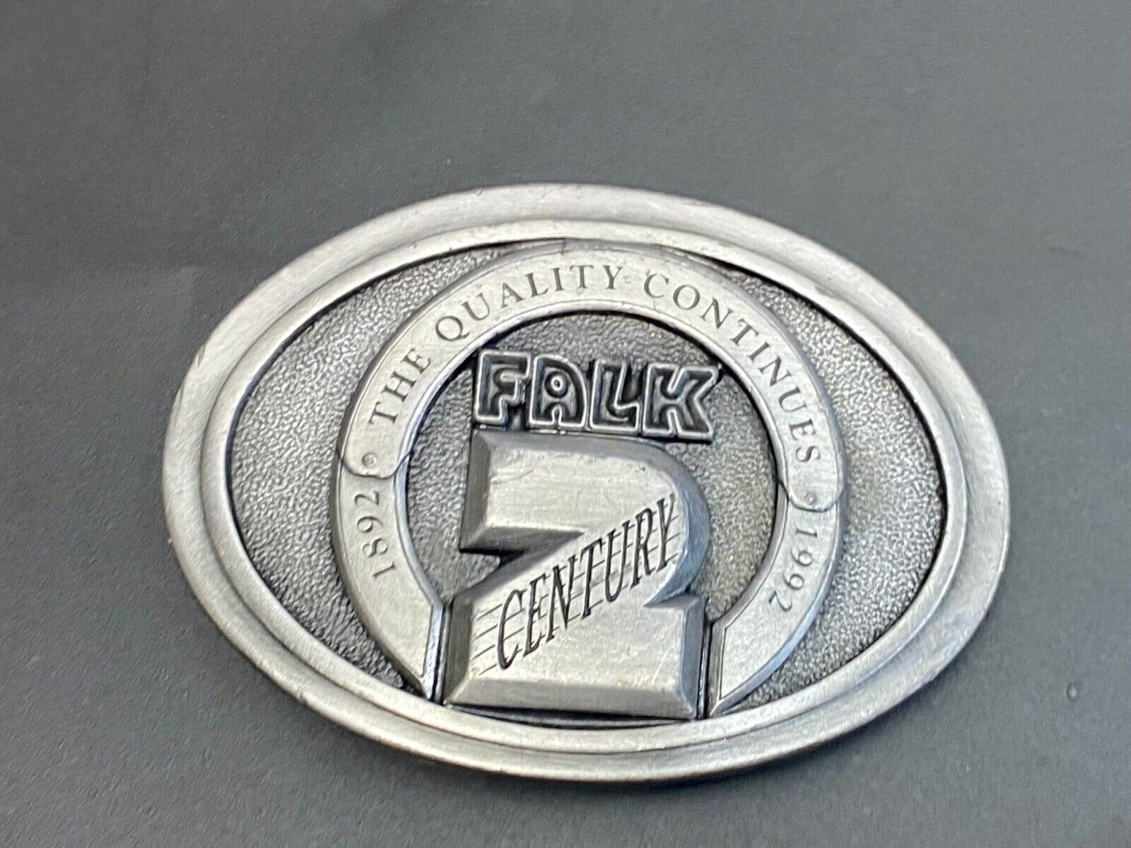 Vintage 1992 Falk Company, 2 Centuries, The Quality Continues Belt Buckle   #16 