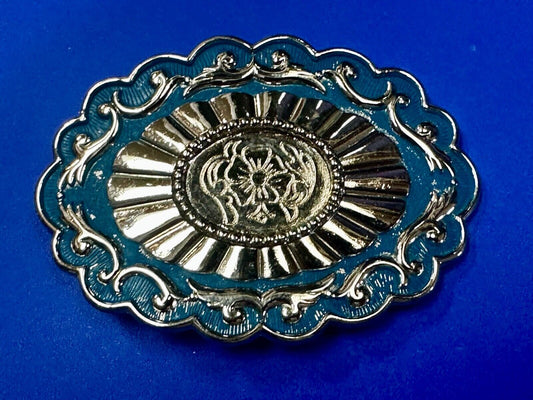 22 x 30 mm Silver & Blue Blank Belt Buckle TO GLUE Your Cabochon Gem Stone