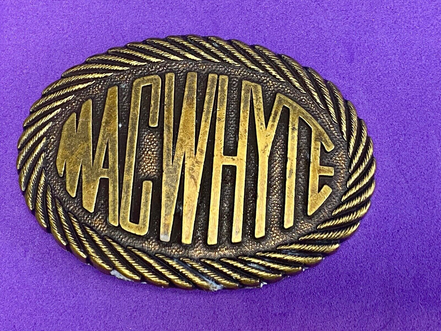 Vintage Macwhyte Belt Buckle Canadian Wire Rope & Specialty Cable Manufacturer 