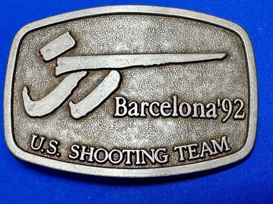 Barcelona 1992 Summer Olympics US shooting team Vintage belt buckle