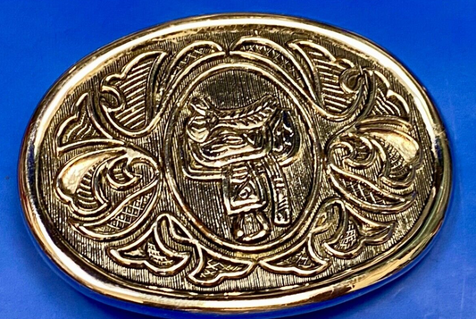 Vintage Avon Silver Tone Western Horse Saddle Cowboy Belt Buckle