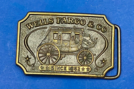 Vintage 1987 Wells Fargo & Co Concord Stagecoach Official Collectors Belt Buckle
