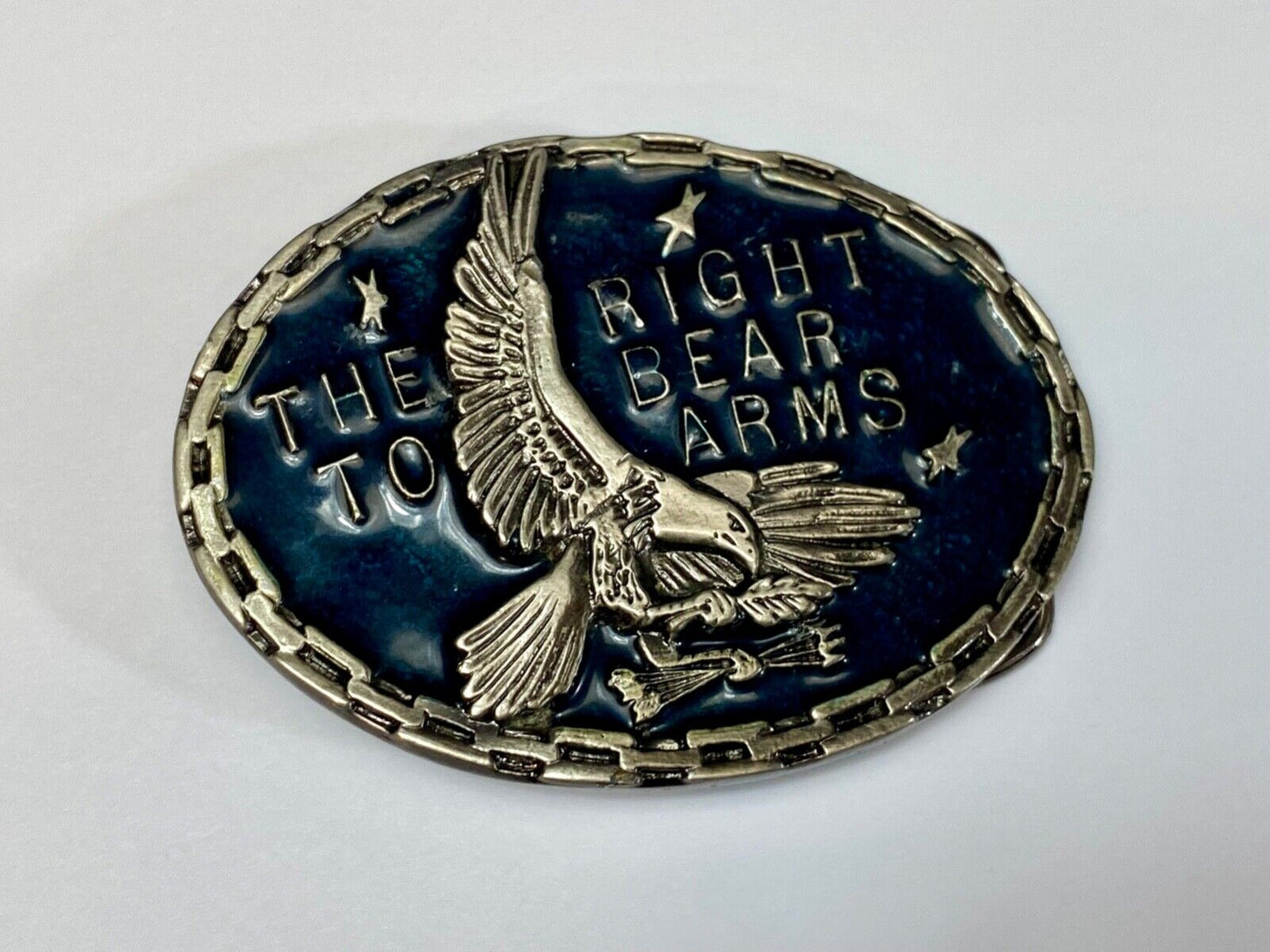 Article 2 The right to bear arms NRA Gun Rights belt buckle w/ Chain Boarder