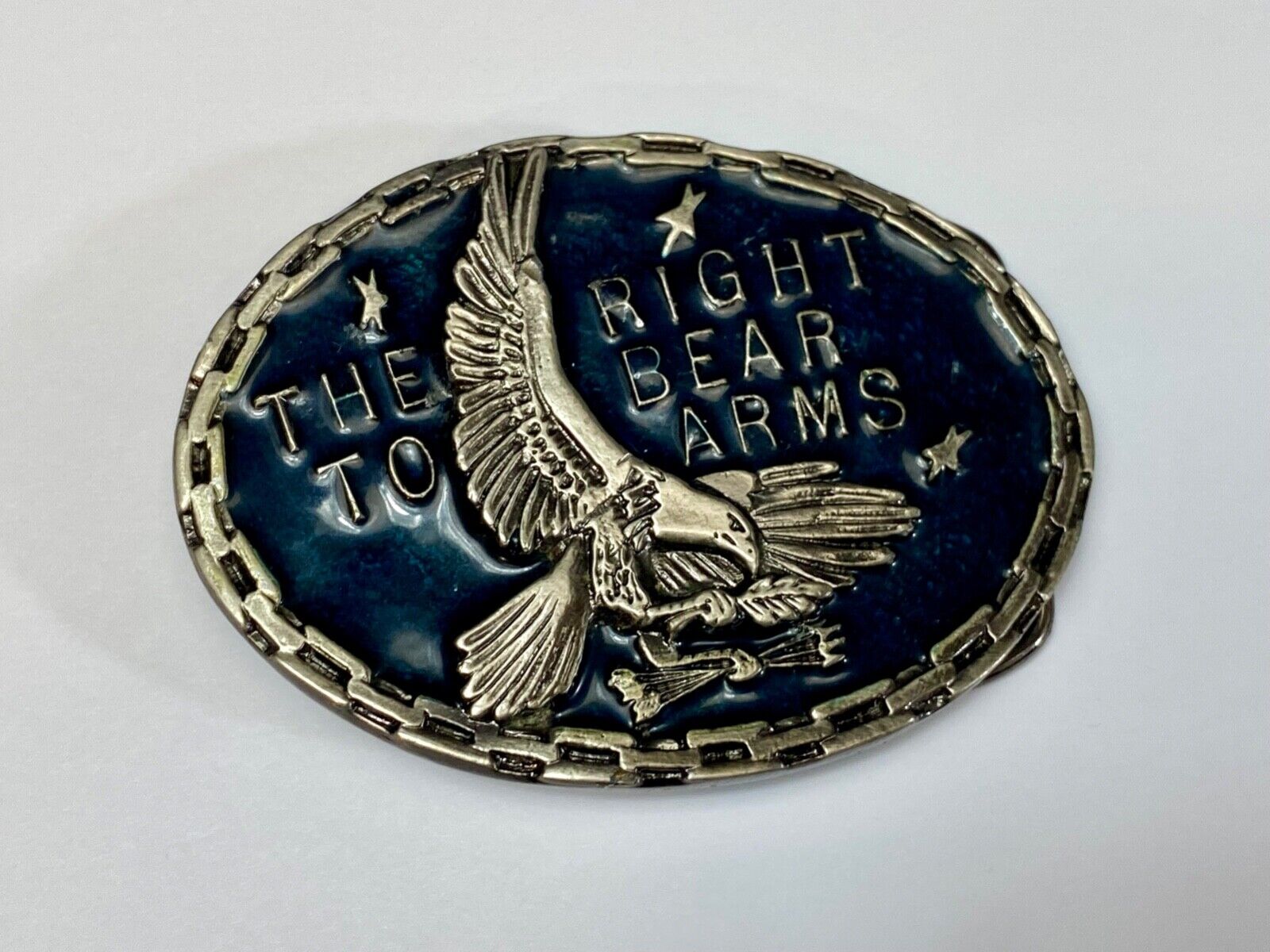 Article 2 The right to bear arms NRA Gun Rights belt buckle w/ Chain Boarder