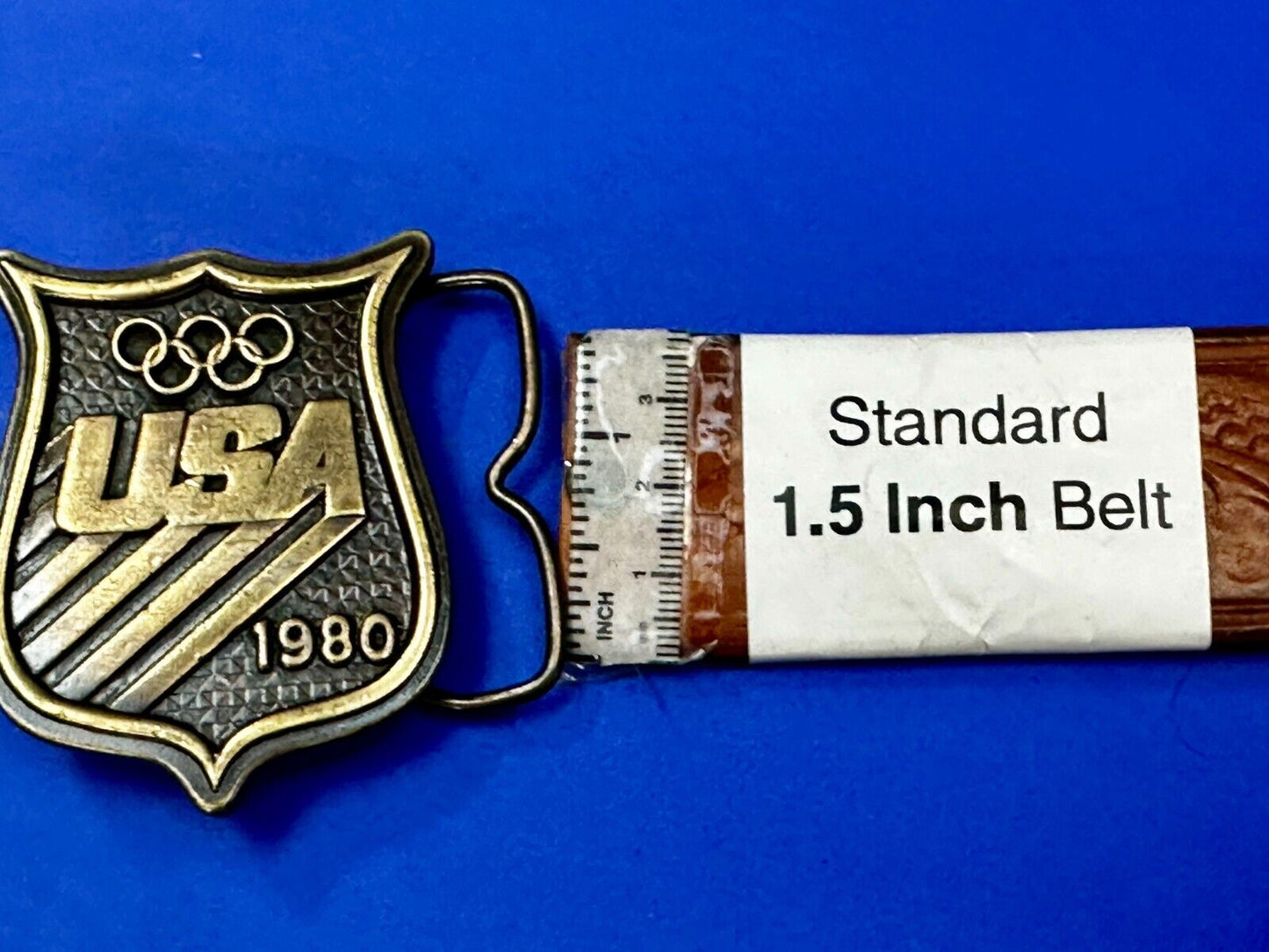 1980 USA Olympic Committee Bergamot Brass Works Vintage Belt Buckle Paul Rollins