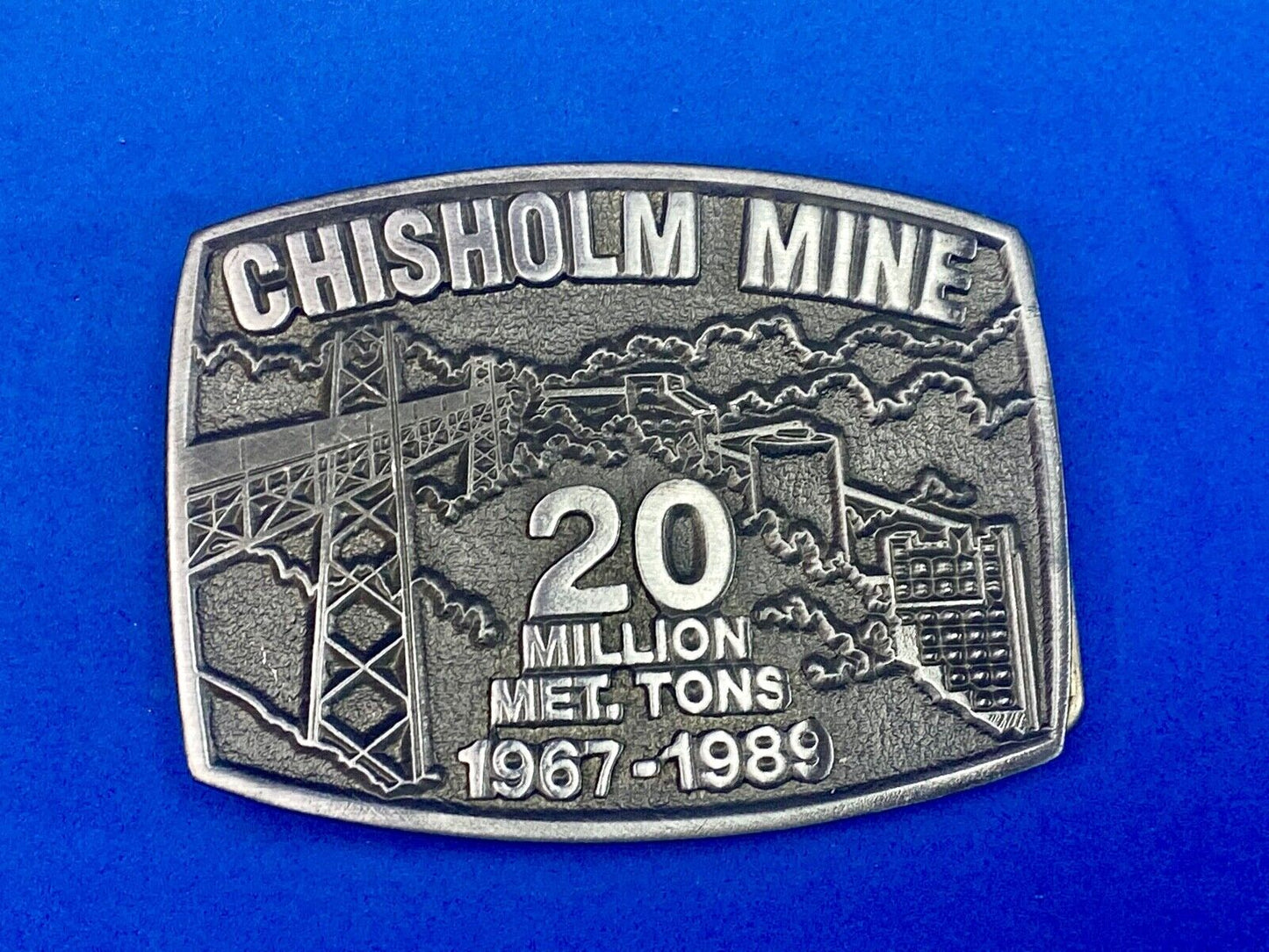 20 Million Metric Tons Mined - Belt Buckle Chisholm, Minnesota Mn Iron Mine  