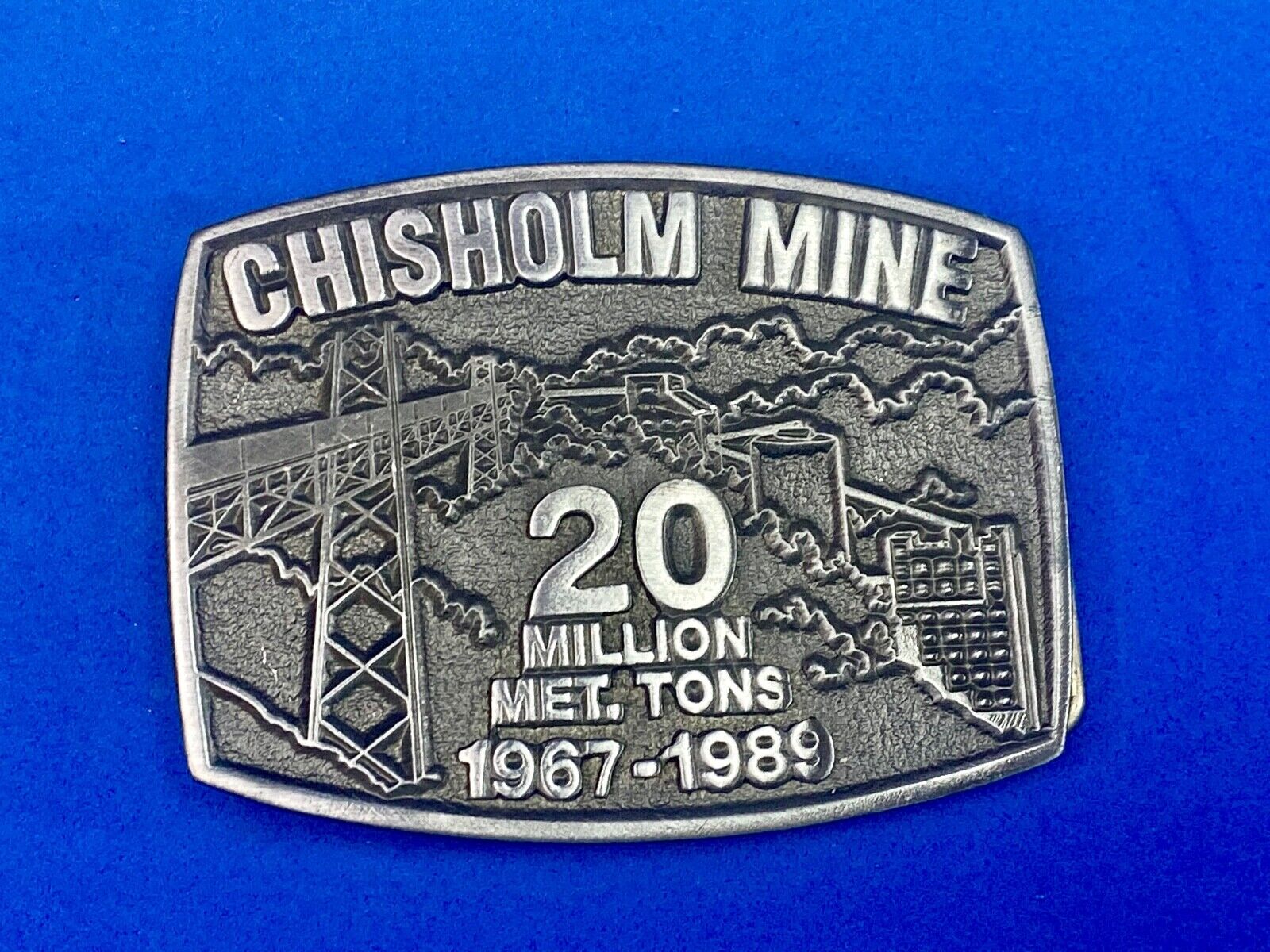 20 Million Metric Tons Mined - Belt Buckle Chisholm, Minnesota Mn Iron Mine  