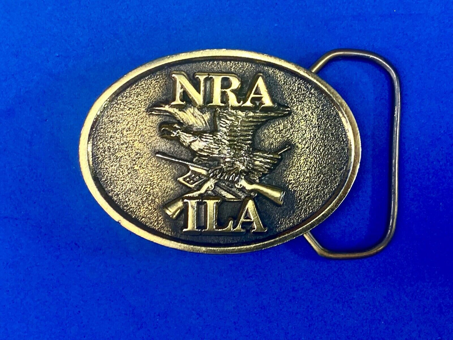Vintage 1970S Nra Ila  Defender Of Firearms Freedom Belt Buckle 