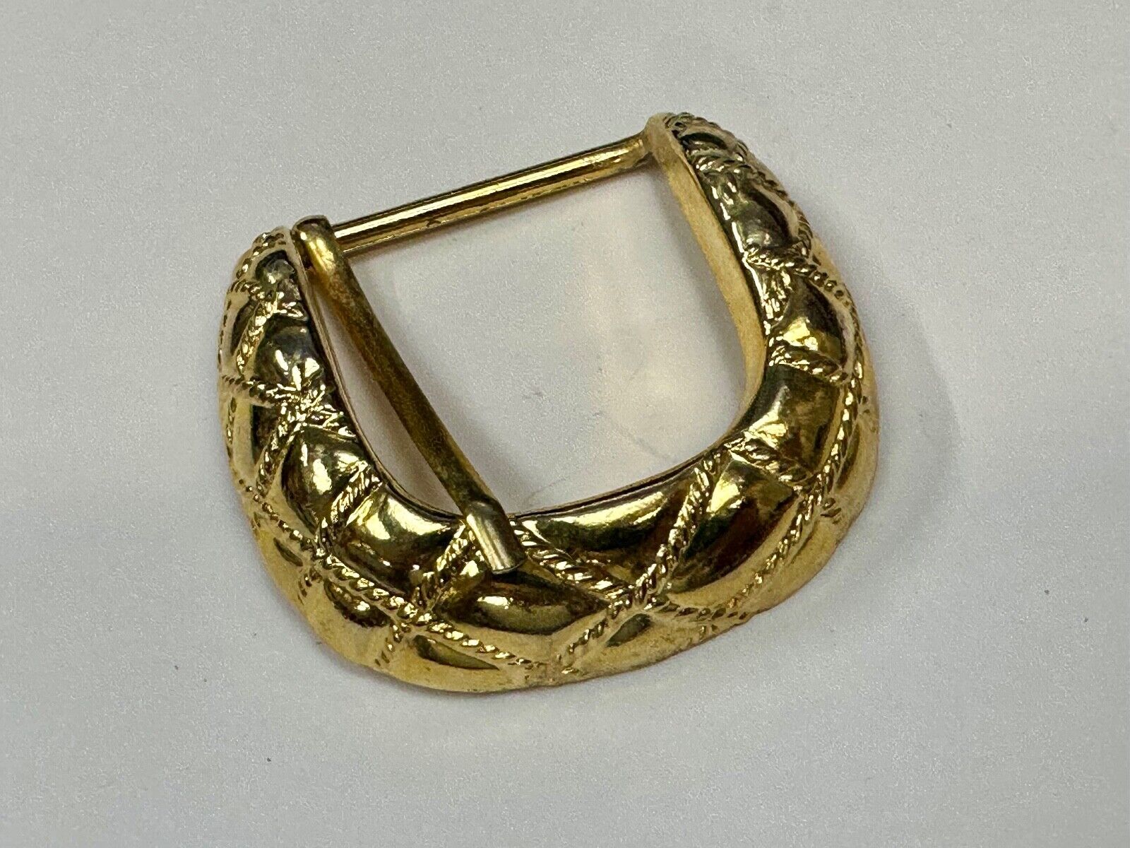 Vintage gold tone weave pattern Replacement belt buckle ET-3318