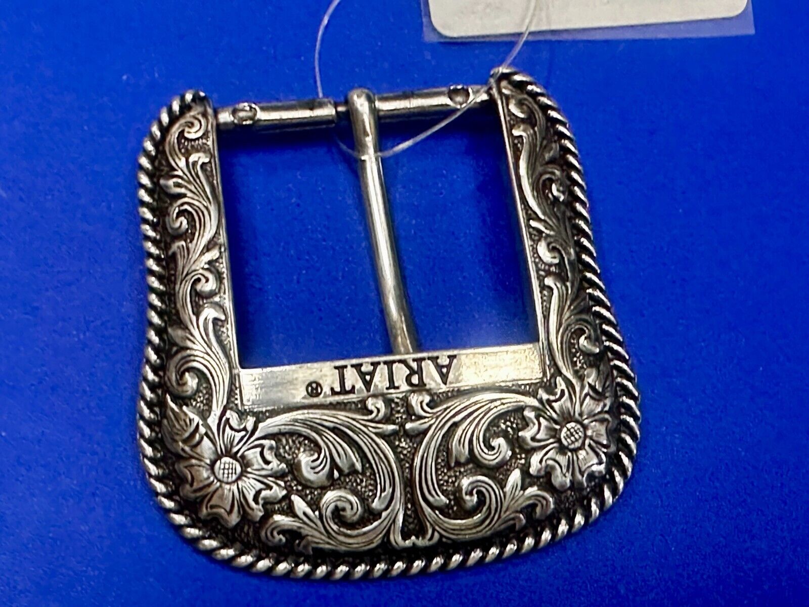 Ariat 2007 Ranger Style Detailed Flower Swirl Rope Outlined Belt Buckle
