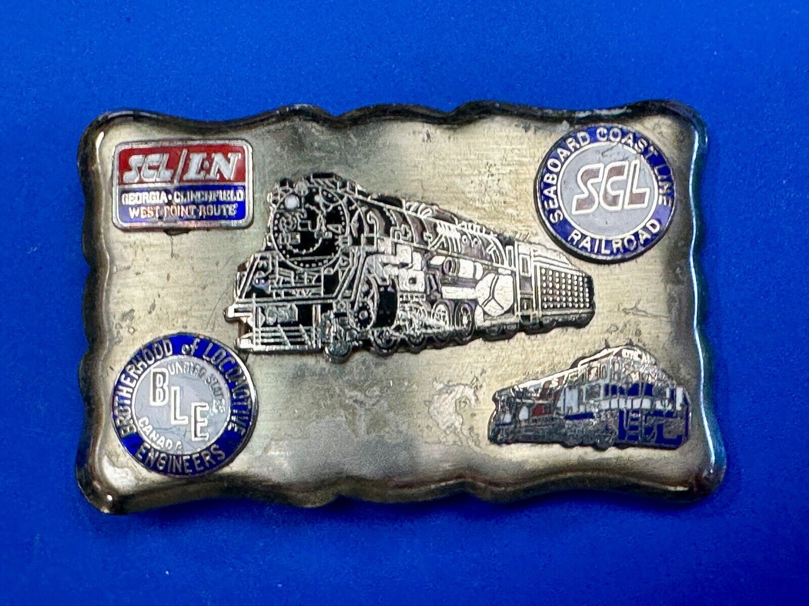 Train Collectors Multi Style Company silver tone belt buckle
