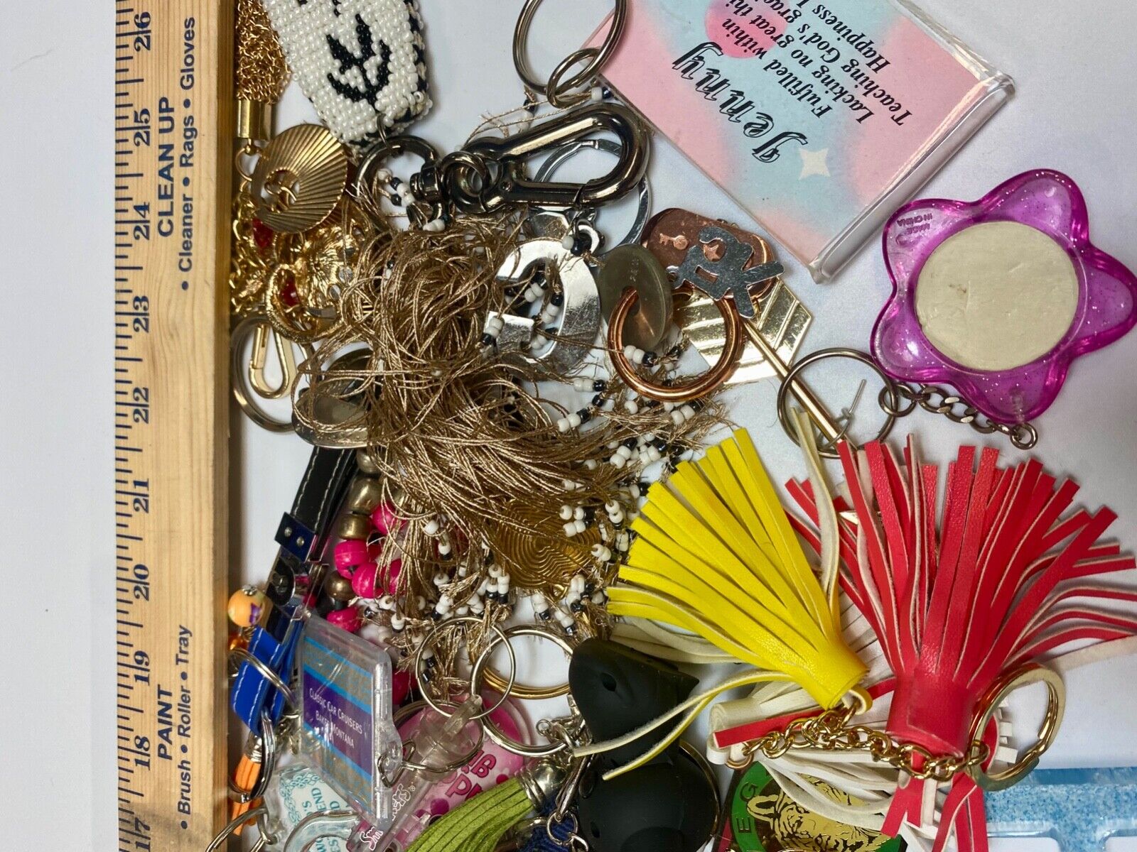 36 Oz Mixed Keychains Resale Bulk Lot, Junk Drawer Grab Bag - Perfect Gifts!