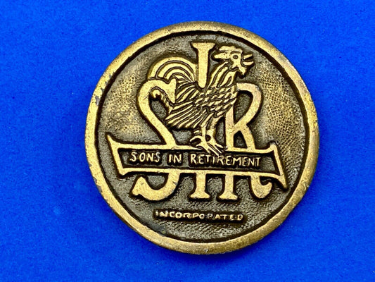 Vintage California SIR - Sons in Retirement round logo belt buckle 