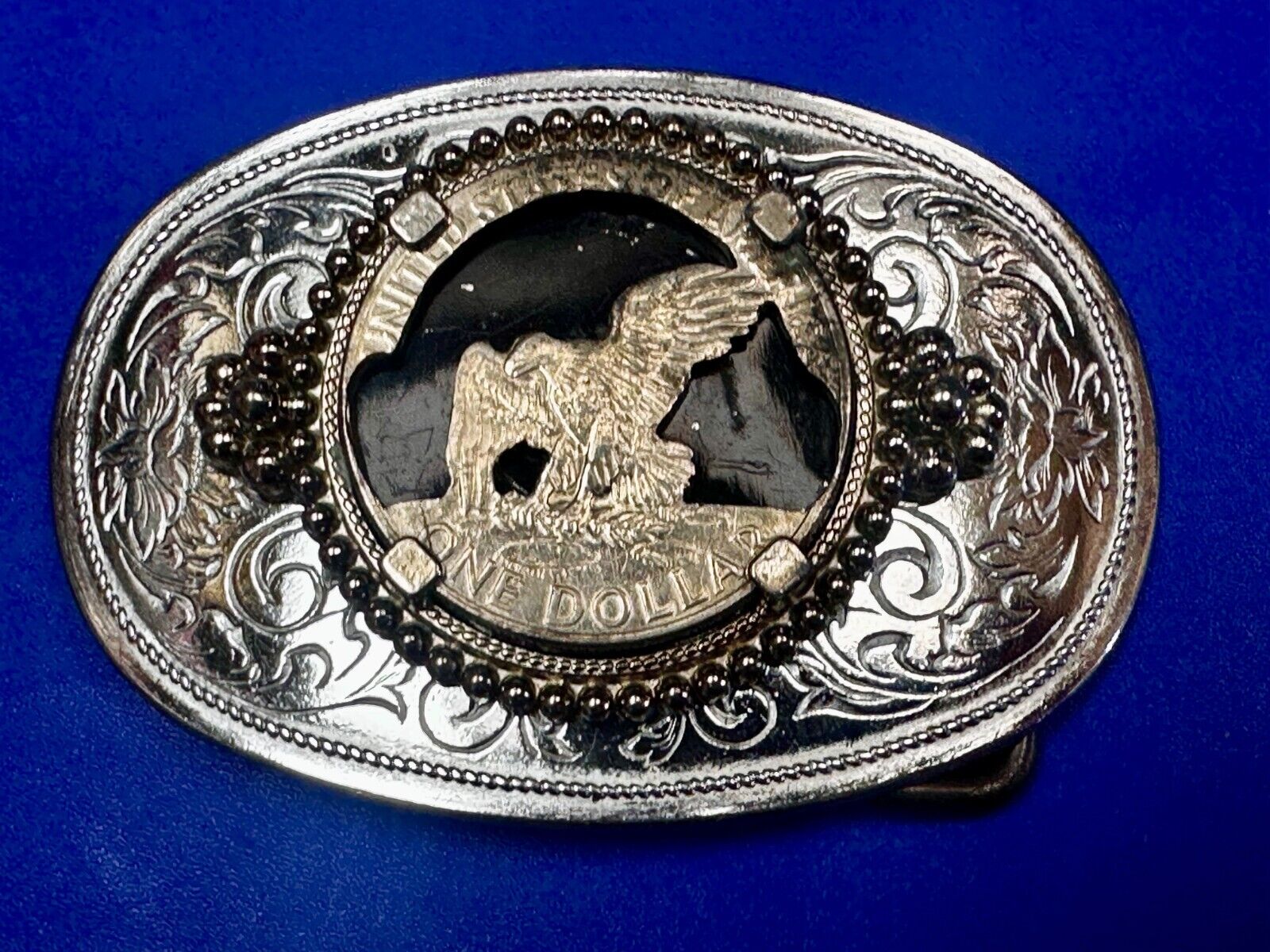 American Eagle Belt Buckle - or blank for your silver dollar coin or 39mm stone!
