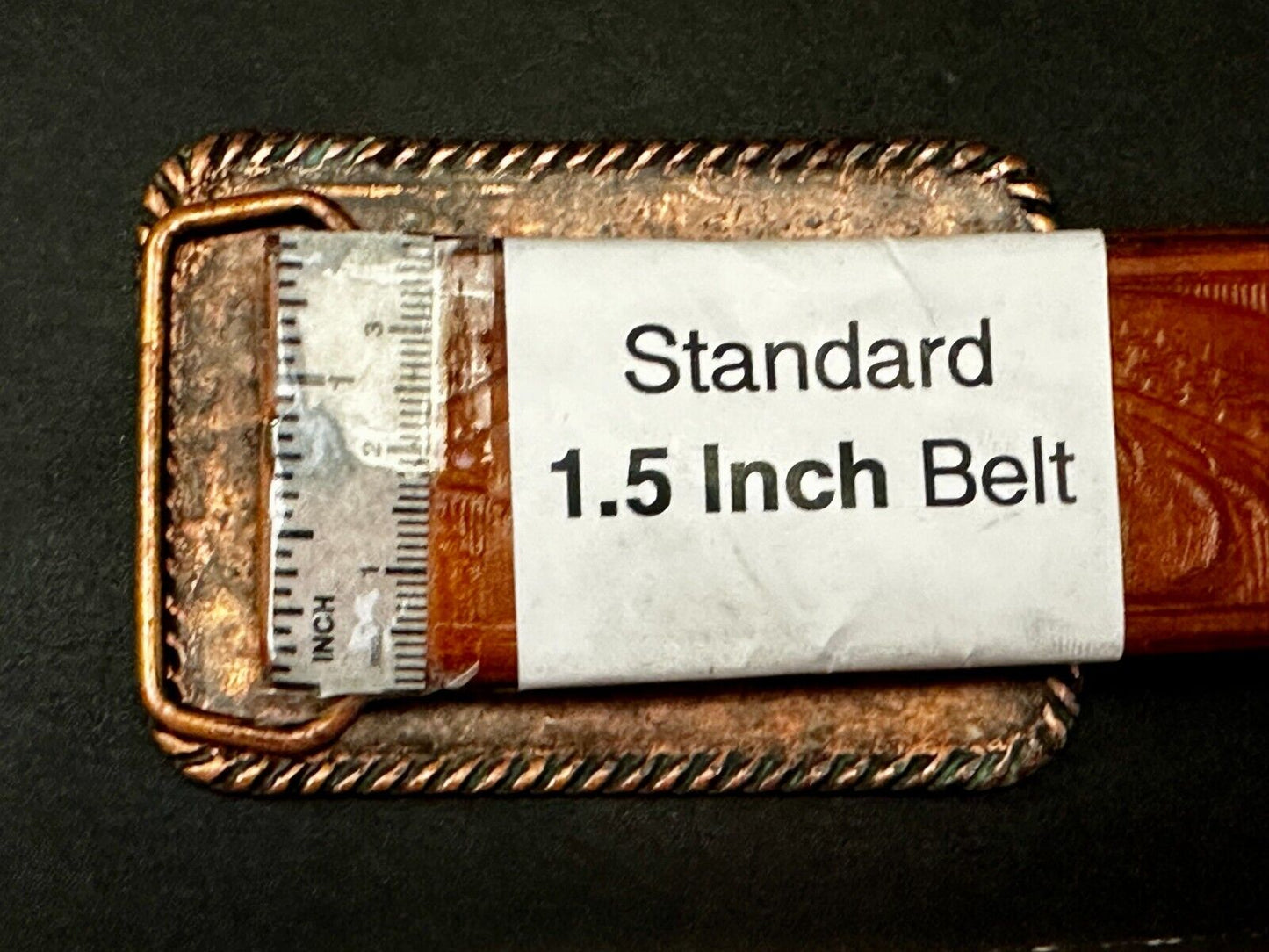 Artisan Hammered Dented Rope Border Rectangular Vintage Vibe Belt Buckle