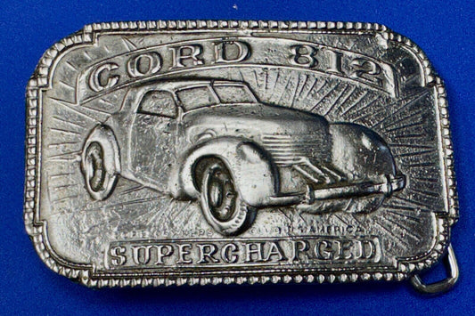 Vintage CORD 812 Supercharged Car Collectors Auto dealers belt buckle