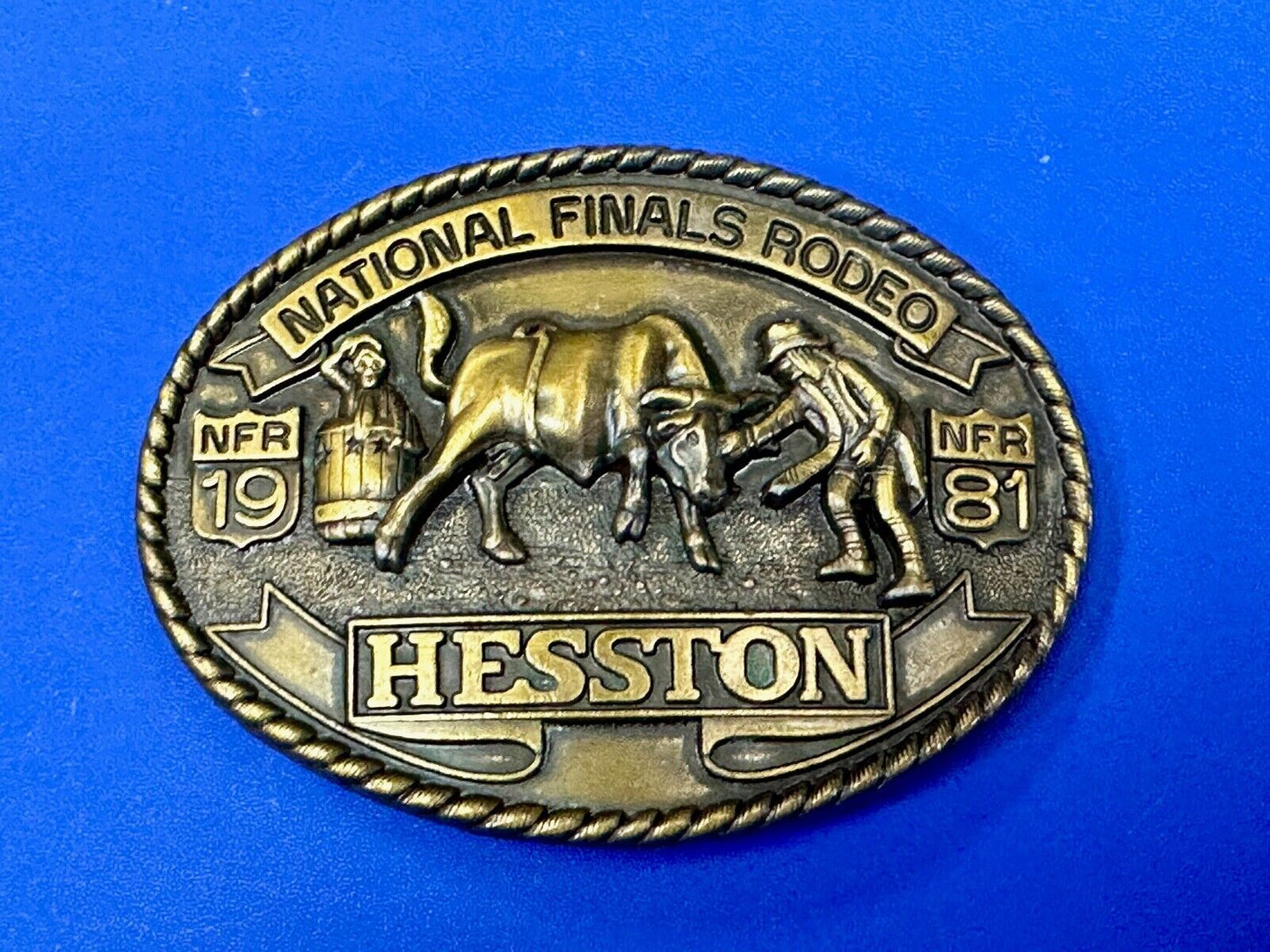 1981 Hesston National Finals Rodeo NFR Limited Edition Collectors Belt Buckle