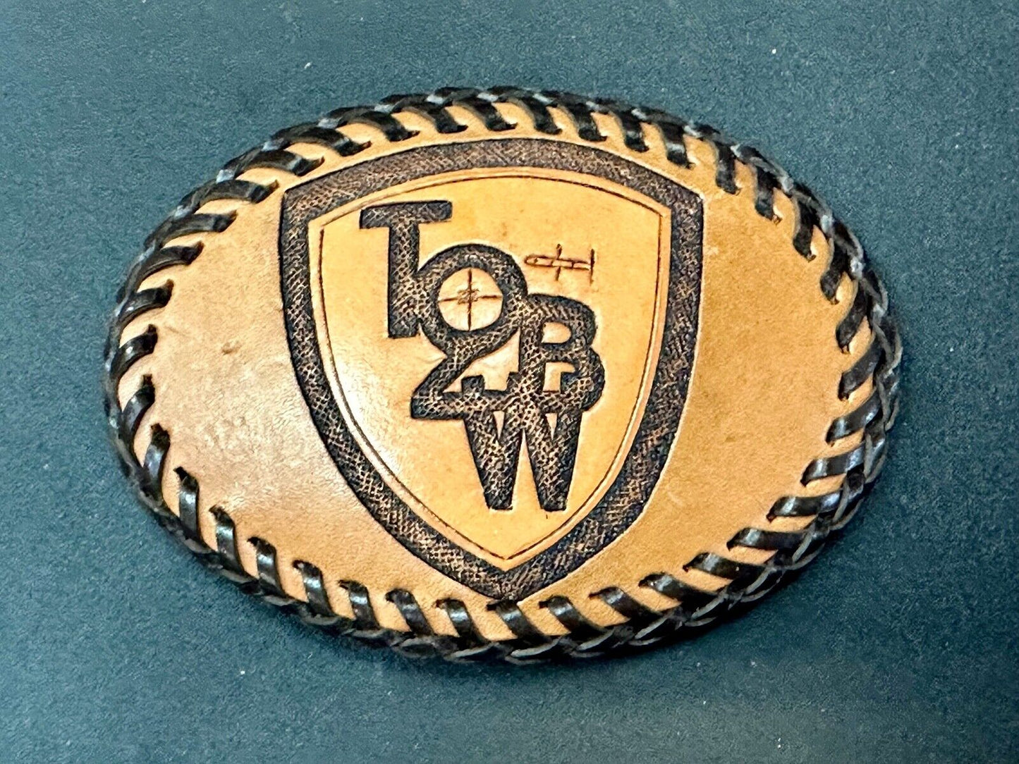 TOBW Vintage 1992 Handcrafted DEE #0009 Leather belt buckle