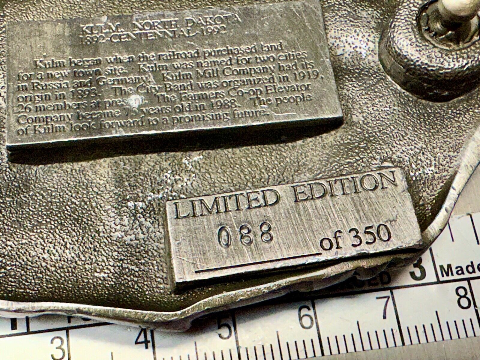 Vintage KULM North Dakota commemorative belt buckle by DART inc.